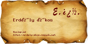 Erdély Ákos névjegykártya